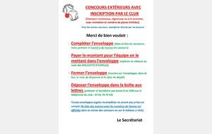 Concours extérieurs avec inscription par le Club -Important