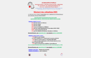 Inscriptions 2025/ Tarifs cotisations