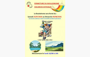 Fermeture estivale 2026