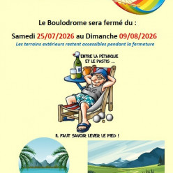 Fermeture estivale 2026